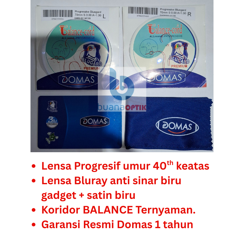 LENSA PROGRESIF BLUGARD BALANCE CORD BLURAY DOMAS ANTI SINAR BIRU LAYAR GADGET