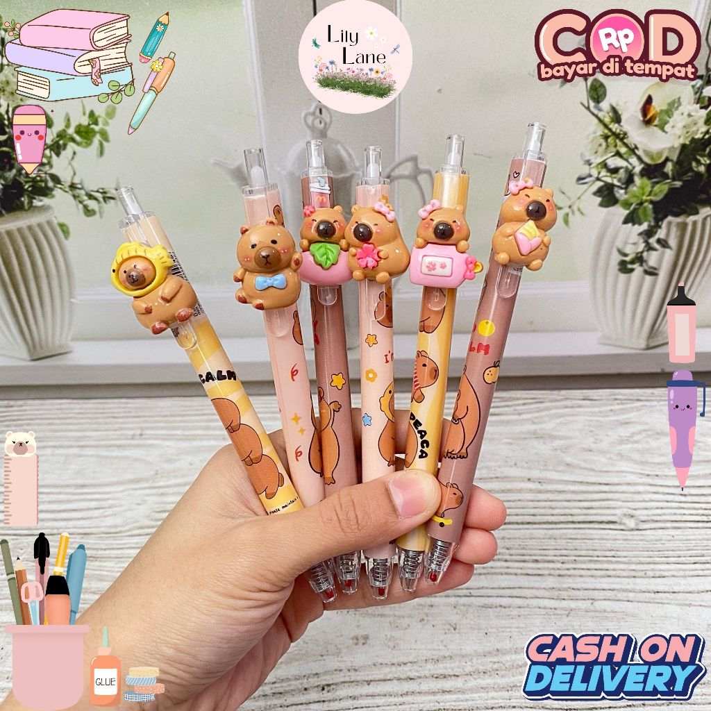 

Pulpen Cetek Resin Capybara Perlengkapan Sekolah Alat Tulis Stationery Imut Lucu
