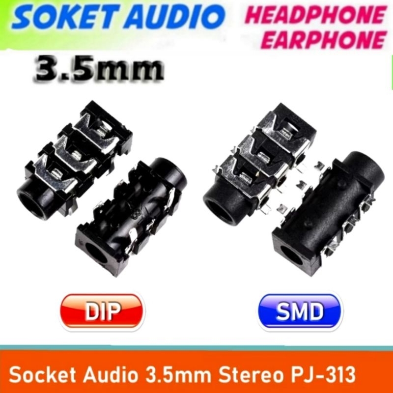 Soket Audio Jack Stereo Pj-313 PJ313 3.5mm