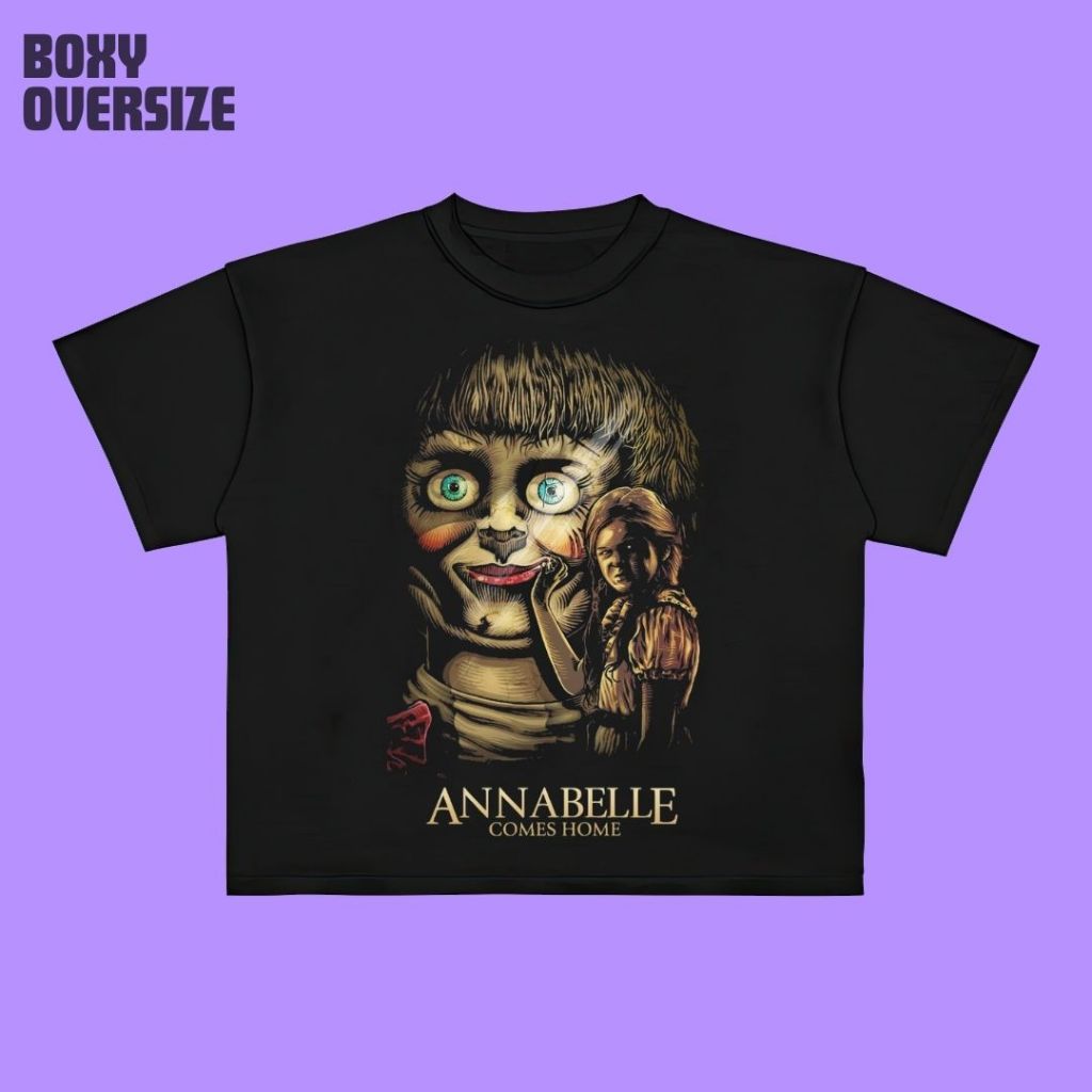 (Boxy Series) Purple Haze "Annabelle" Oversized T-Shirt | Black | Kaos Oversize | Vintage | Atasan