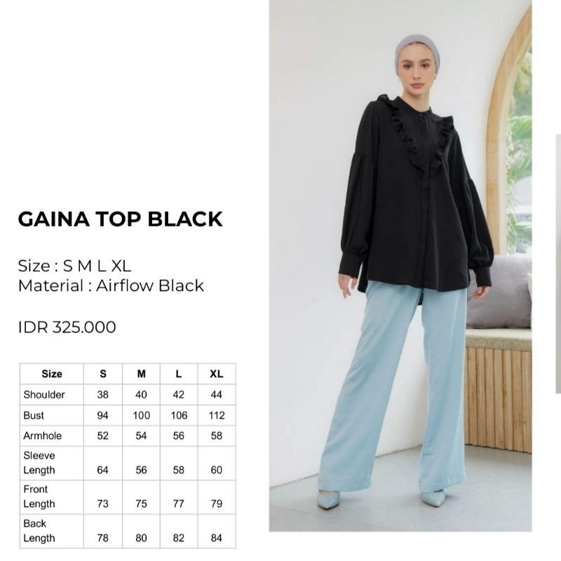 Preloved Gaina Top Black || Aleza Label
