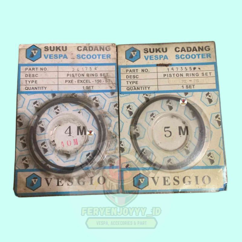 RING SEHER PISTON VESGIO 4M 5M VESPA PXE EXCLUSIVE EXCEL SPA PX PS
