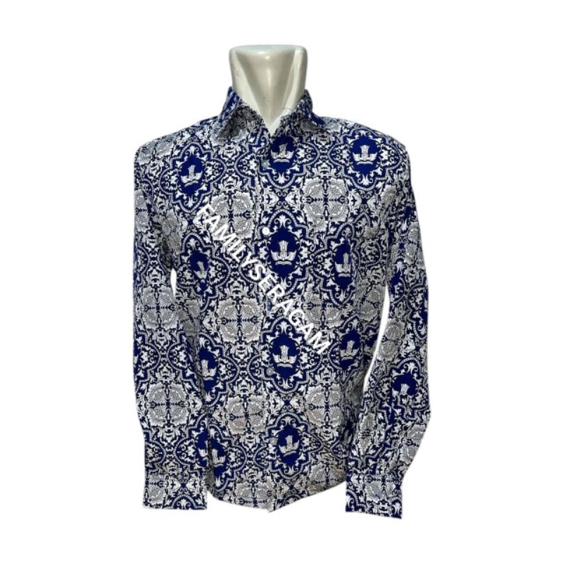 BATIK SMP/BATIK SMP NEGERI/BATIK SEKOLAH NASIONAL/BATIK SEKOLAH MOTIF BANGSA BIRU