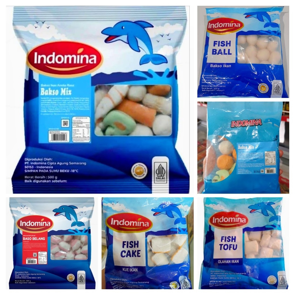 

Indomina Olahan Ikan Frozen | Bakso Ikan Mix, Fish Ball, Fish Cake, Tofu, Baso Belang | 500gr