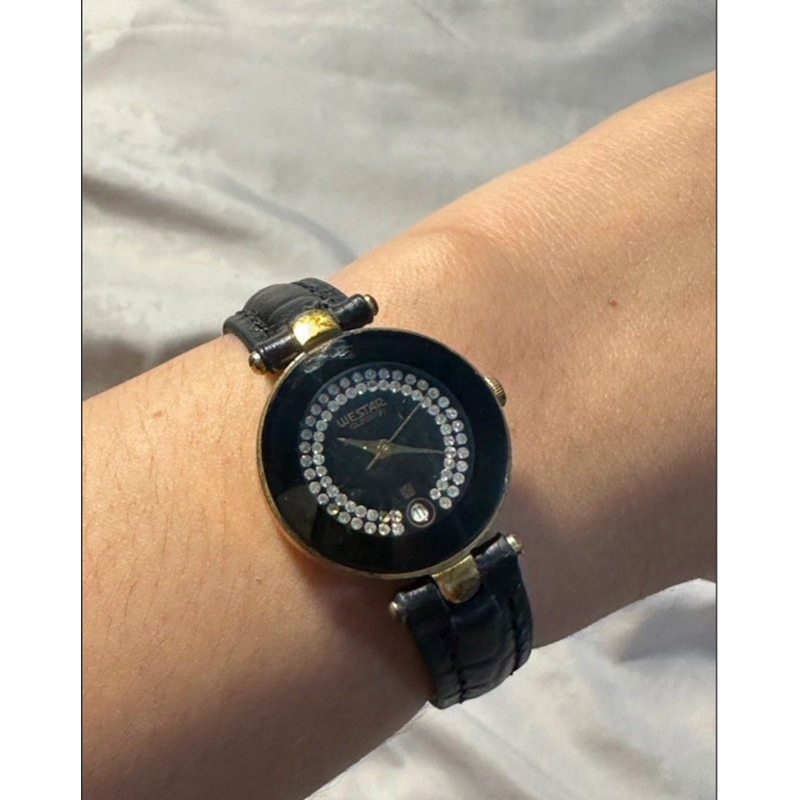 Jam tangan wanita westar 18k plated gold leather