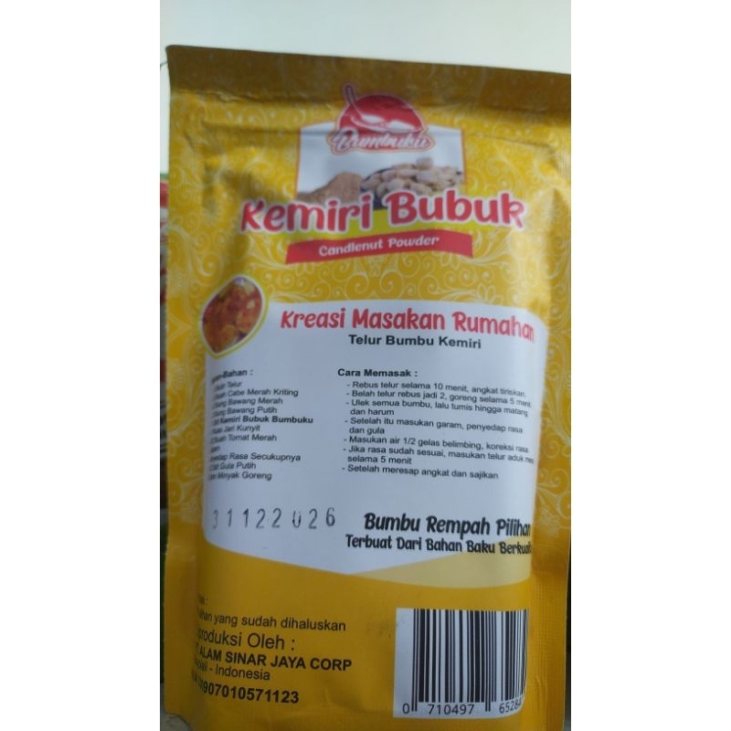 

kemiri bubuk berat 250 gram