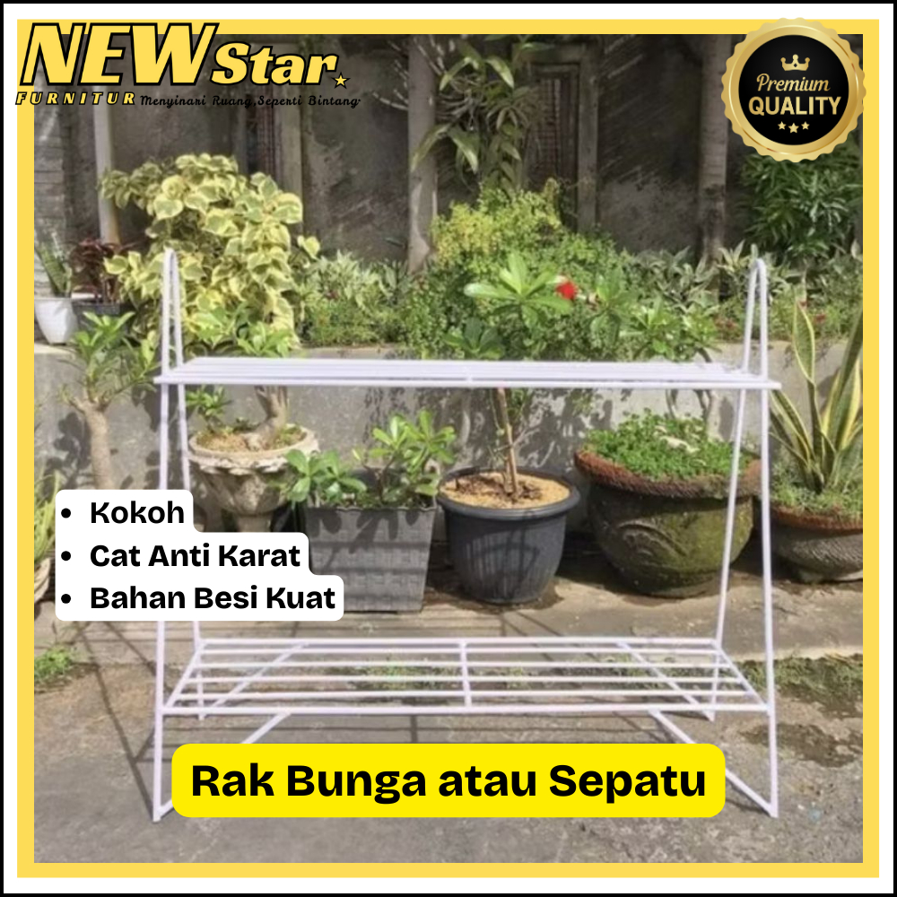 RAK BUNGA BESI 2 SUSUN & RAK SEPATU / RAK BUNGA BESI/RAK BUNGA SUSUN/STANDING POT BESI/RAK SERBAGUNA