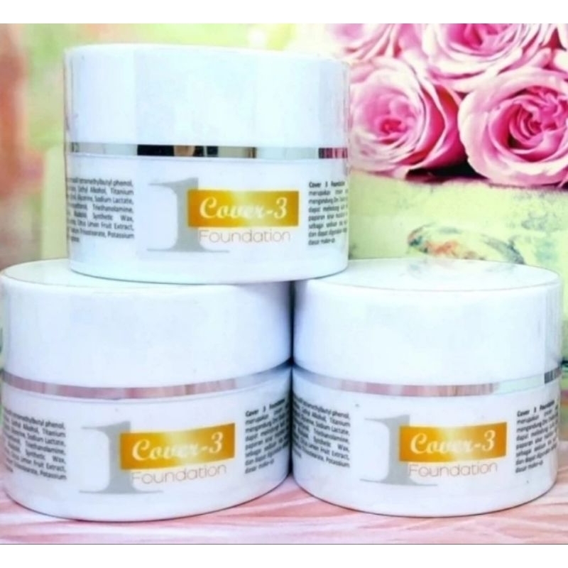 Cover 3 Foundation SPF 50 no 1 - sunblock cream - krim tabir surya pencerah pelembab - sunscreen plu