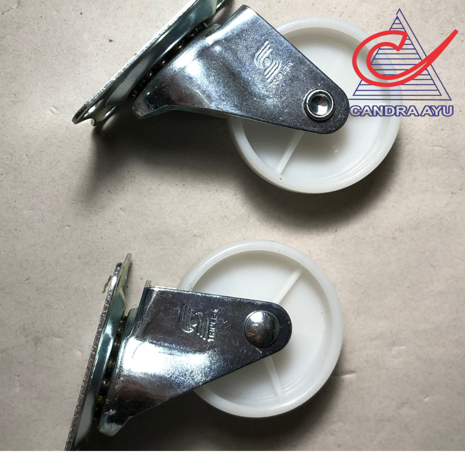 Roda Caster Putih 2" / Roda Gerobak (1 set)