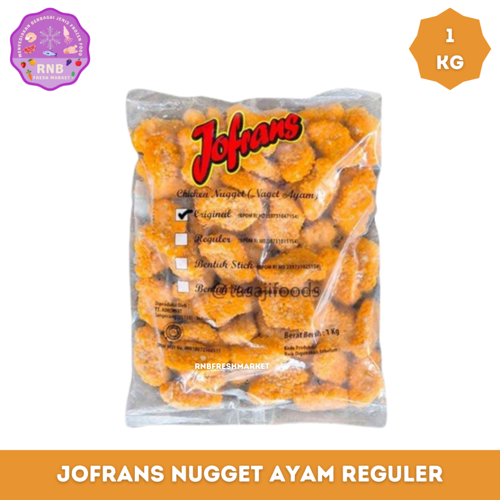 

Jofrans Nugget Ayam Reguler Netto 1 Kg