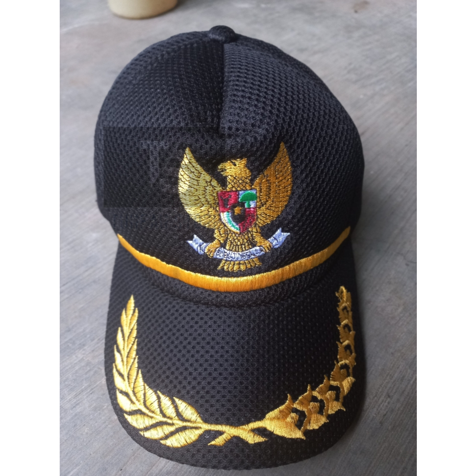 TOPI GARUDA DOUBLEMESH TOPI LOGO BURUNG GARUDA NKRI HITAM