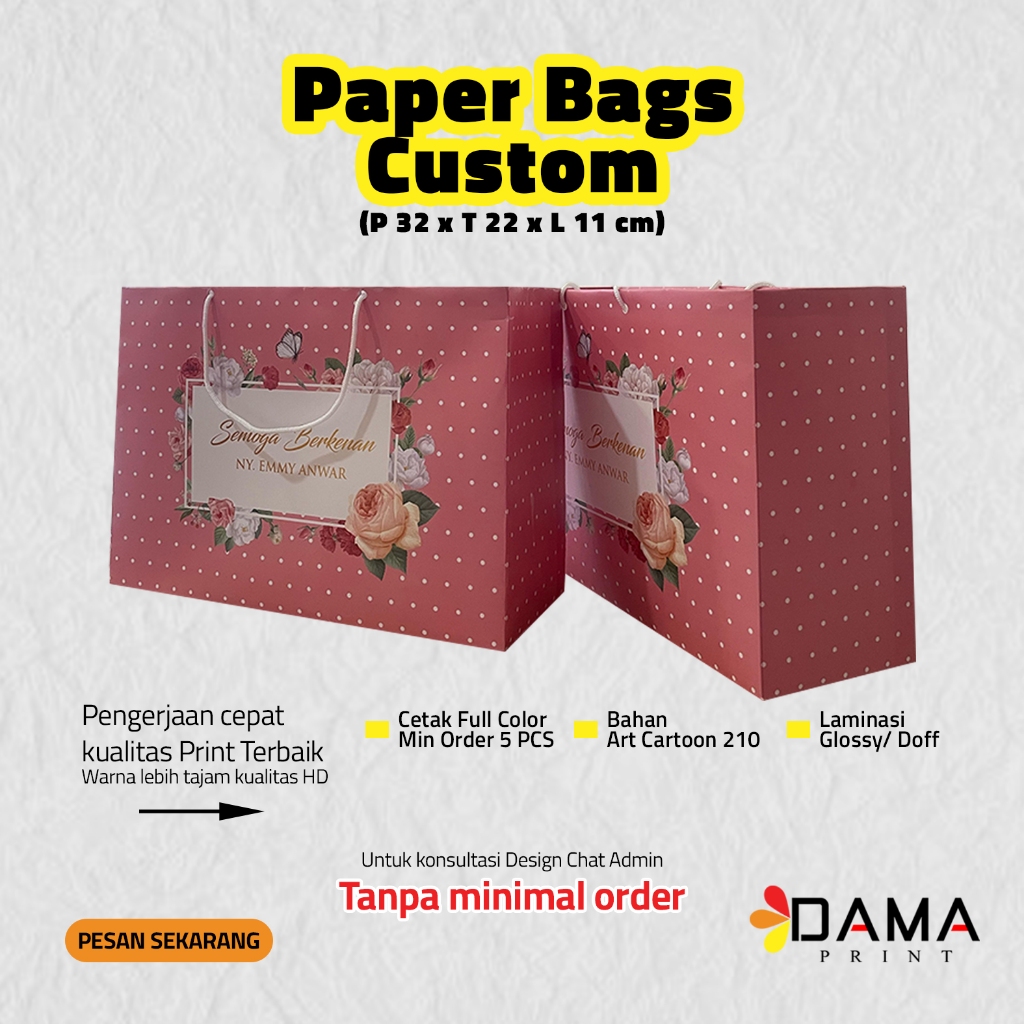 

CUSTOM PAPERBAG / PAPERBAG FULL PRINT / GOODIEBAG / PAPERBAG BIG SIZE