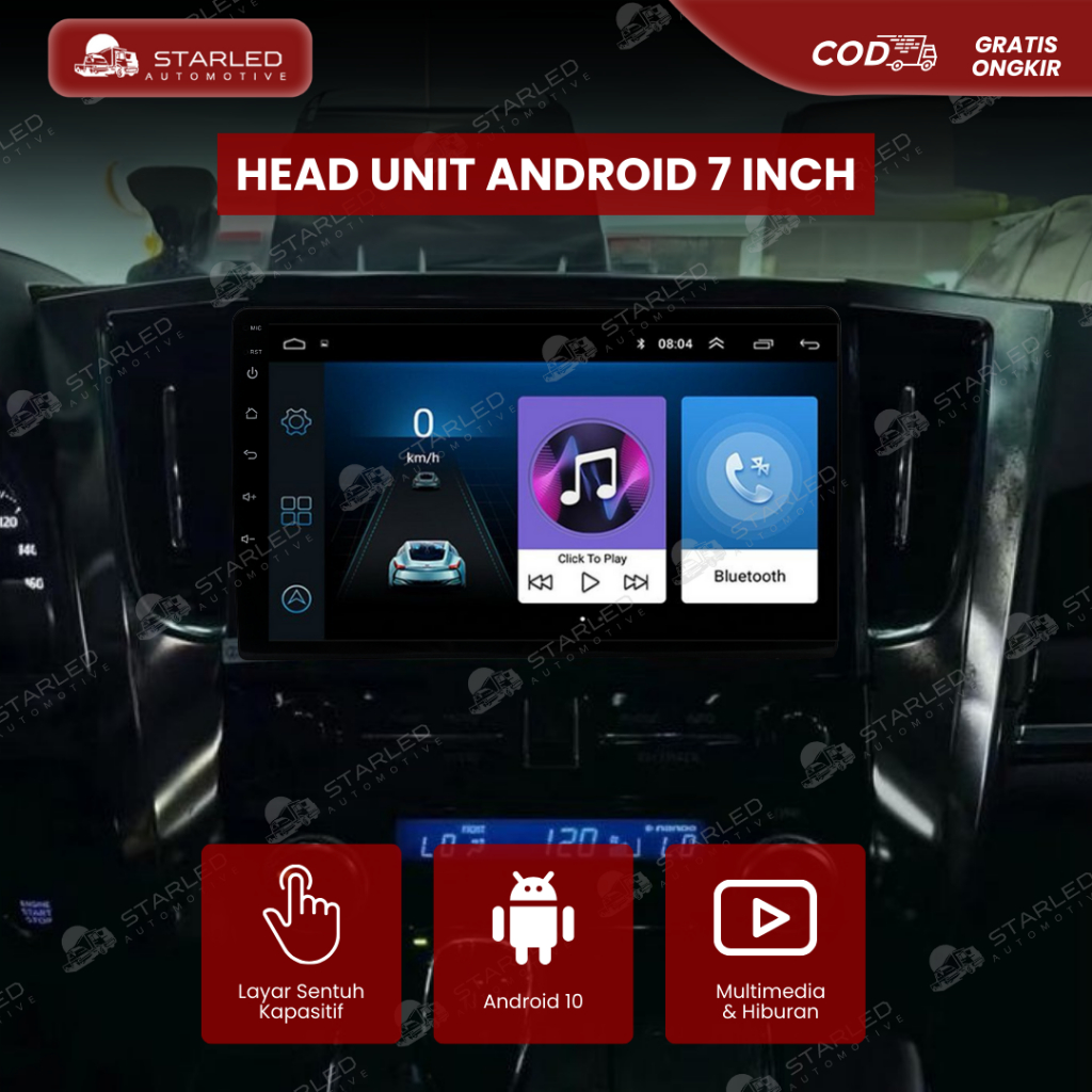 HEAD UNIT TV MOBILE ANDROID 7 INCH 9 INCH FULL HD ANROID TV MOBIL FITUR LENGKAP RAM 2/32 GB
