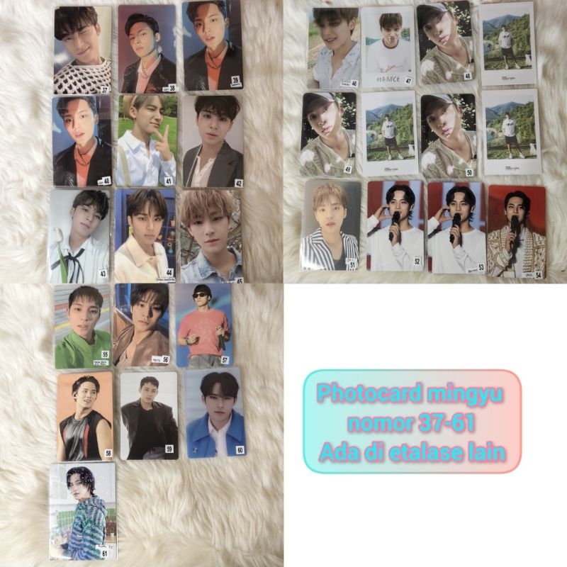 batch 2 ready pc photocard aab mingyu attaca carat an ode baret hope truth the poet ymmd dawn day yo