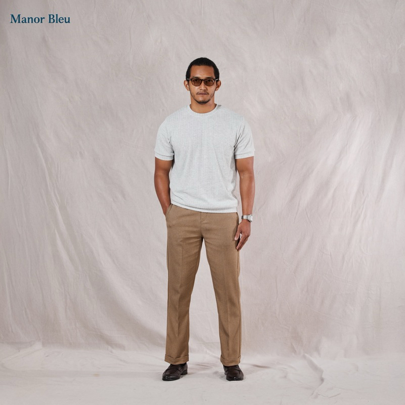 Celana Panjang Pria High Waist Formal Casual Premium - Highland Straight Trousers - Bronze
