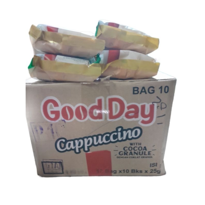 

Good Day Cappucino 1 dus isi 12 bag x 10 bngks x 25 gram