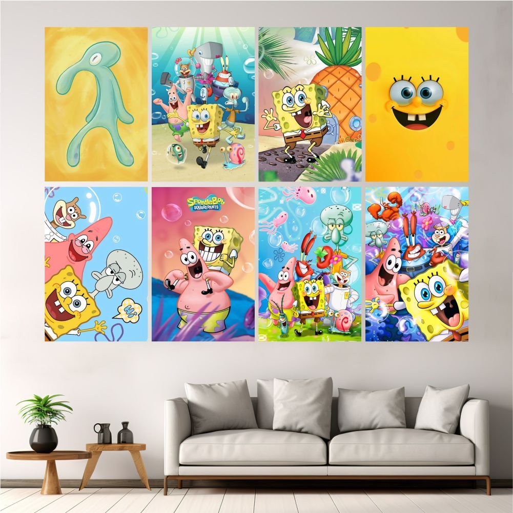 Hiasan Dinding Spongebob | Poster Dinding Kayu Spongebob Aesthetic