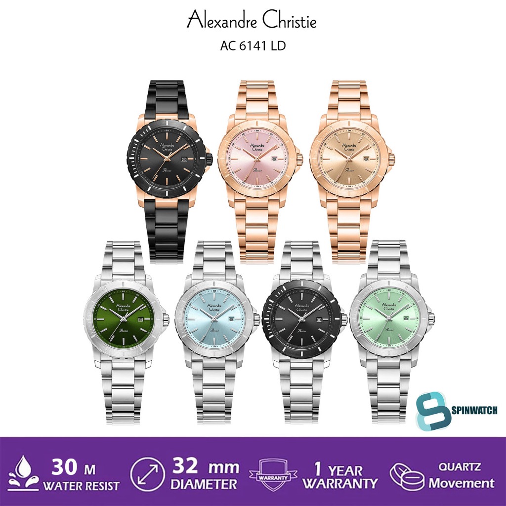 Alexandre Christie AC 6141 Silver black ladies Original