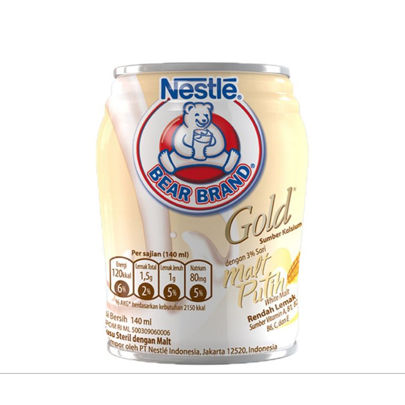 

BEAR BRAND Gold Susu Steril Malt Putih 140 ml