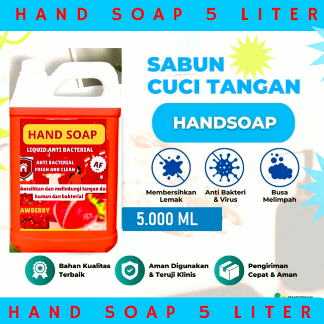 Sabun cuci tangan Handsoap Hand Wash Kemasan 5 Liter Ijin Edar Kemenkes