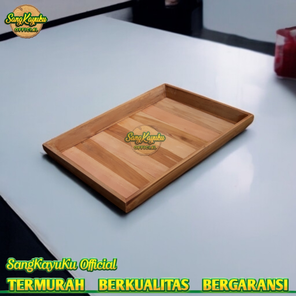SangKayuKu Nampan kayu jati premium kombinasi teak wood tray kayu baki kayu unik Nampan Kayu Jati  K