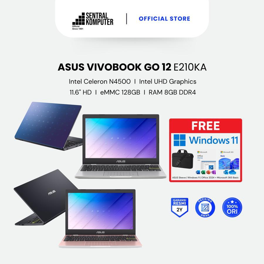 ASUS VivoBook Go 12 E210KA Intel N4500 8GB 128GB eMMC HD Win11+Office 2024