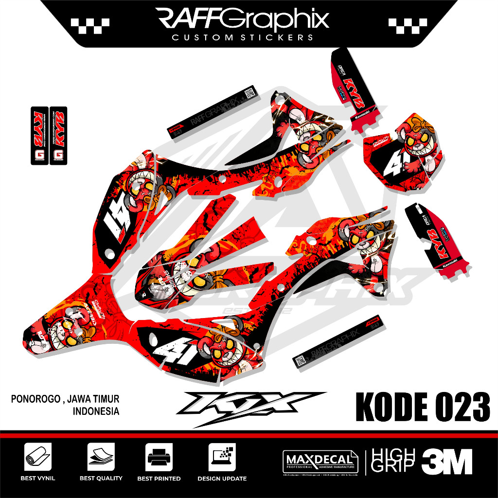 STICKER KLX GORDON KODE 023  / KLX GORDON - decal KLx gordon terbaru- sticker KLx keren