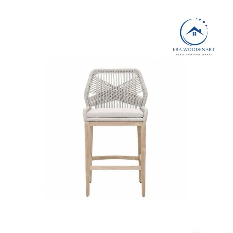 Bar Stools kursi bar kombinasi Rotan sintetis modern scandinavian industrial