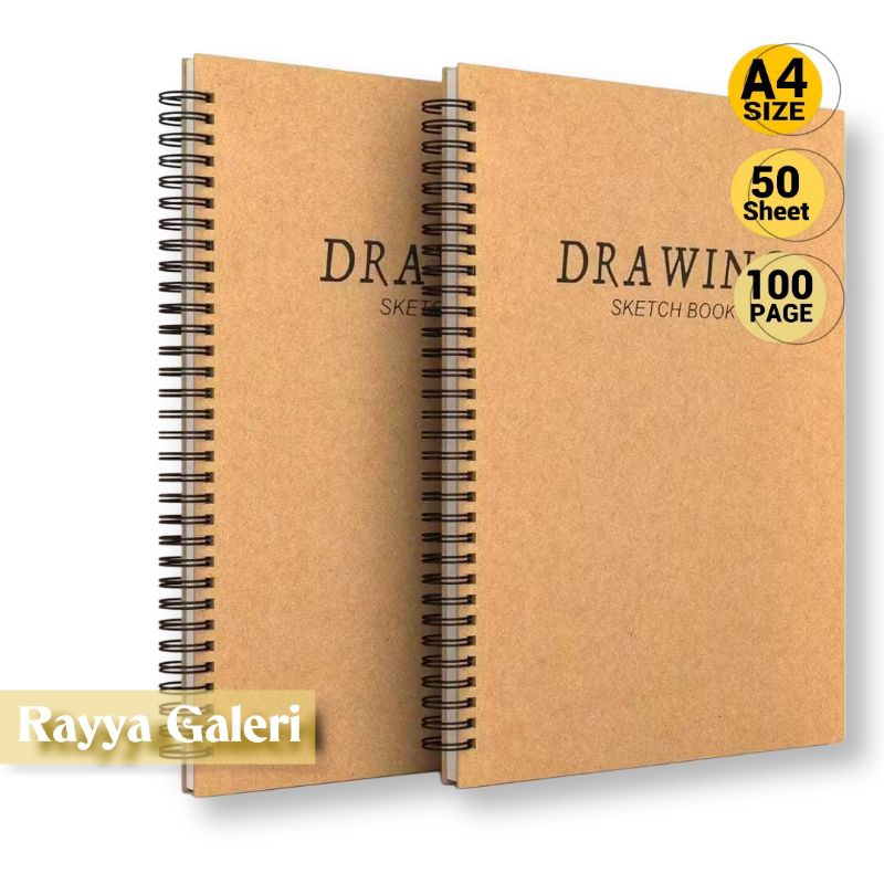 

Sketchbook spiral double ring A6 A5 A4 buku gambar sketsa Sketchbook HVS putih polos,