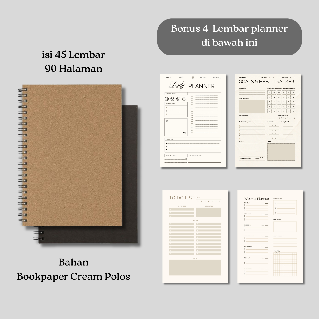 

Sketchbook A5 isi 45 lembar + 4 lembar planner,Buku Sketsa A5 Free 4 lembar Planner