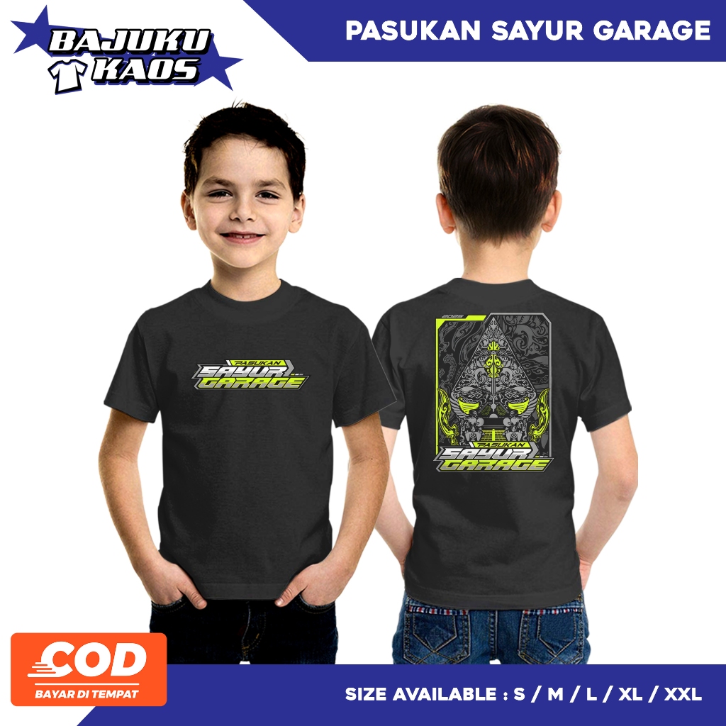 KAOS ANAK PASUKAN SAYUR GARAGE - KAOS DISTRO  - KAOS PREMIUM - SABLON DTF - COD