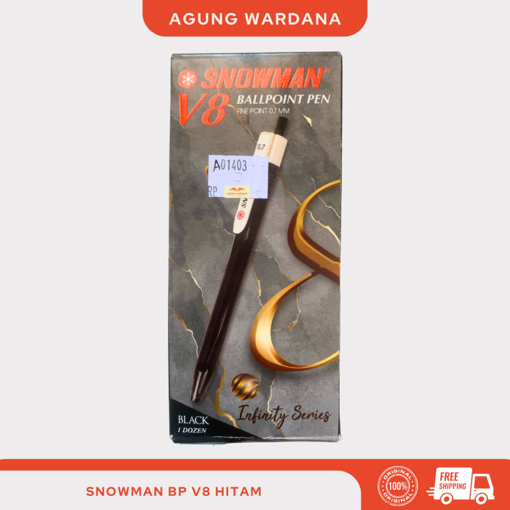 

BOLPOIN HITAM SNOWMAN BP V8 0.7 MM 1 PACK