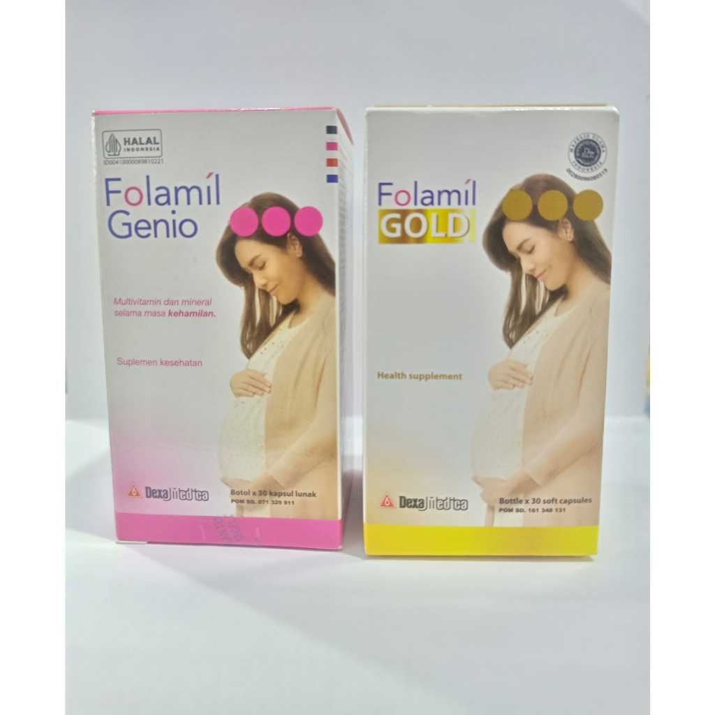 FOLAMIL GENIO/FOLAMIL GOLD/FOLAMIL/ VITAMIN IBU HAMIL/BOTOL 30 KAPSUL LUNAK