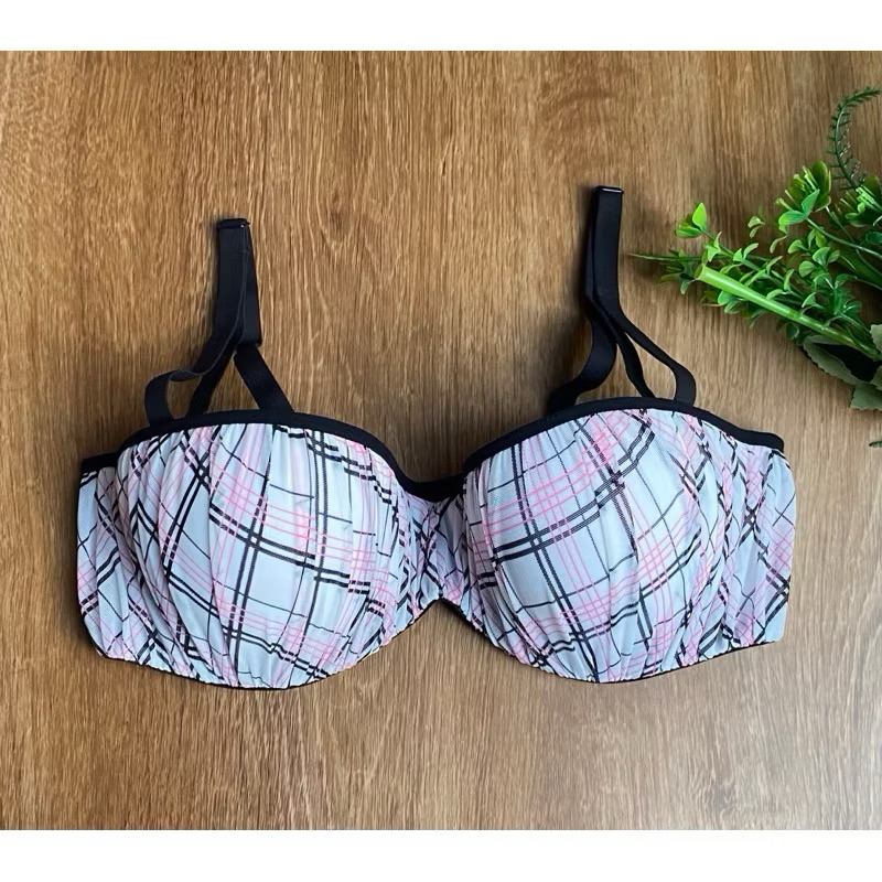 H&M BRA 34B 36C BH 1/2 CUP BRA BERKAWAT BUSA TIPIS TALI BISA LEPAS PASANG