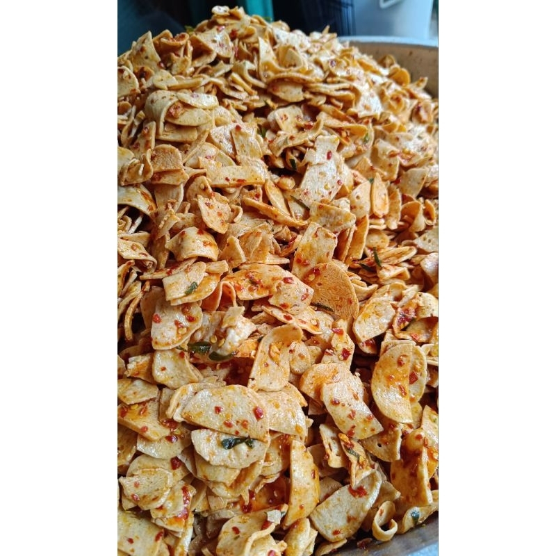 

Basreng Koin / Pipih Empuk Tidak Keras Homemade Pedas daun Jeruk dan Original Daun Jeruk