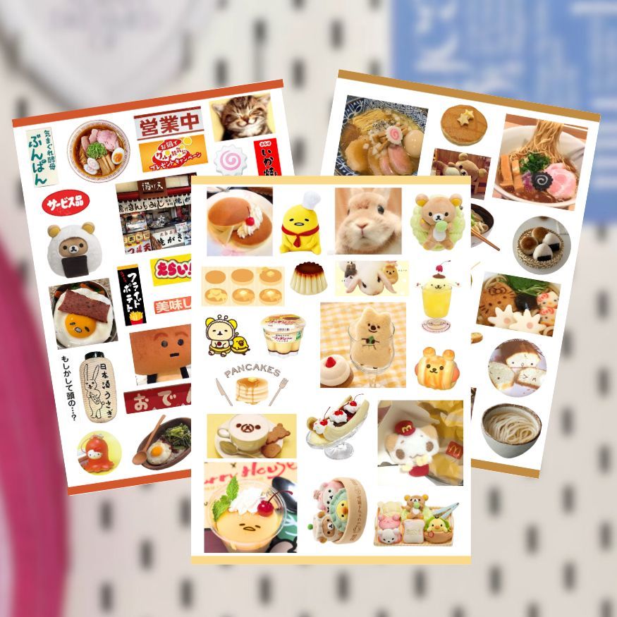 

CUTE DECO STICKER SHEET / CUTE KAWAII DECO STICKER SCRAPBOOK VINTAGE RETRO AESTHETIC FOR JOURNALING