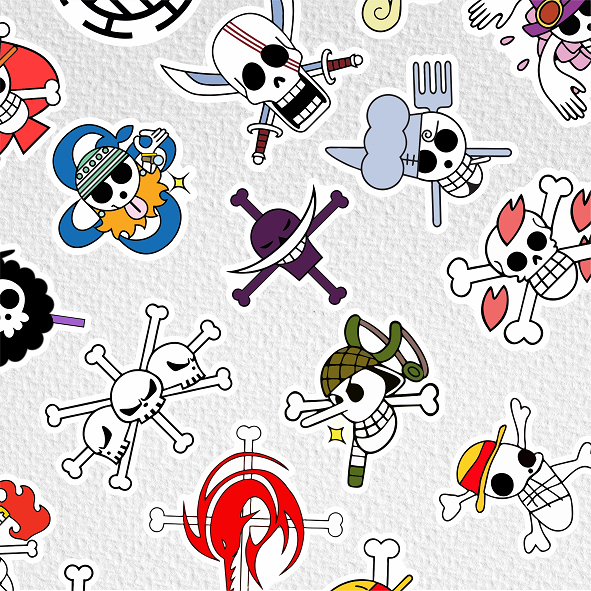 

[ VINYL & CHROMO 7 CM] ANIME cetak stiker Game/STIKER MURAH TEMA ANIME ONE PIECE FLAG /murah/stiker medium