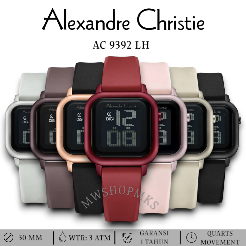 Jam Wanita Digital Alexandre Christie AC9392 AC 9392 Original Garansi Resmi Alexander Christie