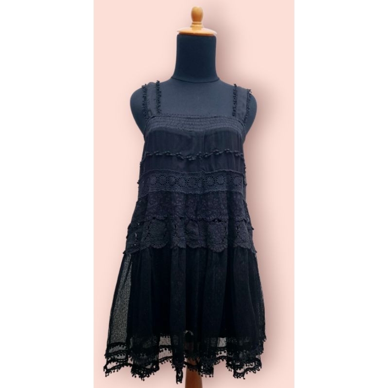 Black Brukat Overall Dress Brand From Axes Femme Ori 100%