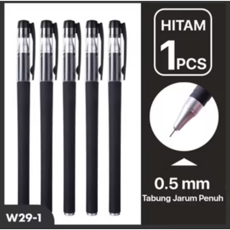 

pulpen tinta hitam - Gel Pen Pulpen Gel Tabung Jarum Penuh 3 Warna 0.5mm 1 PCS