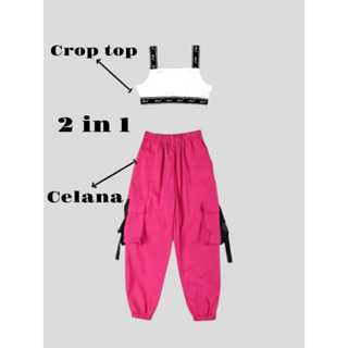 SALINA Setelan Baju Dance Anak Perempuan Hiphop Style Korea Usia 3 Sampai 14 Tahun LUCK LUXE QUEEN
