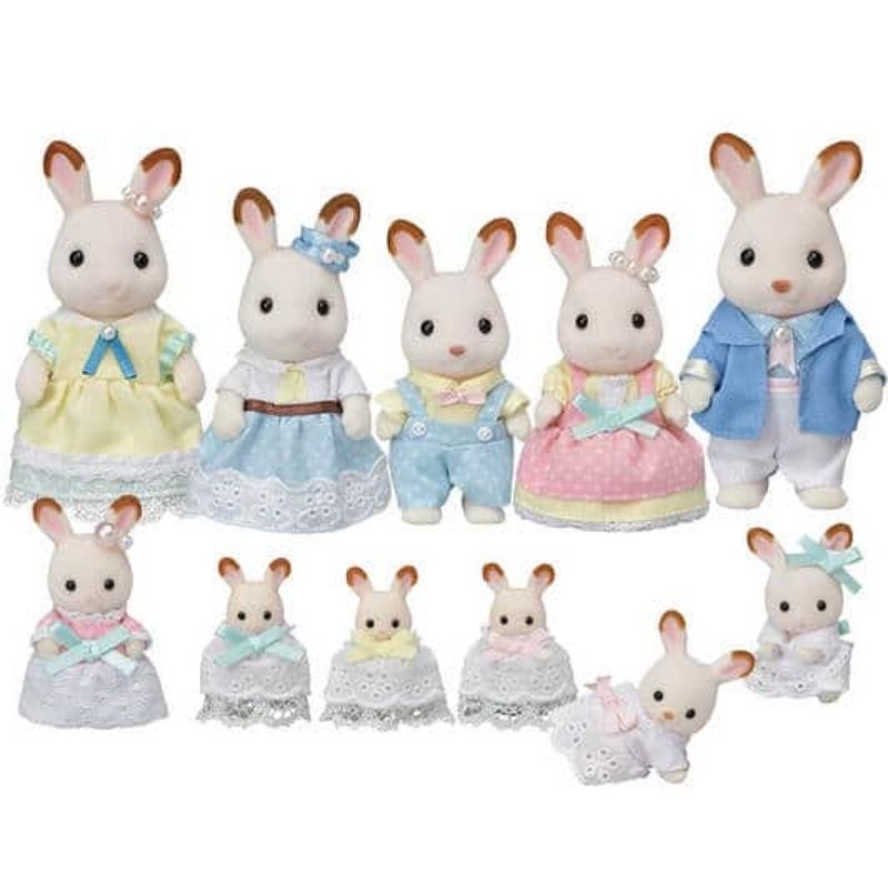 [READY STOCK] Open Sharing Sylvanian Families 35th Anniversary Celebration Chocolate Rabbit Family S