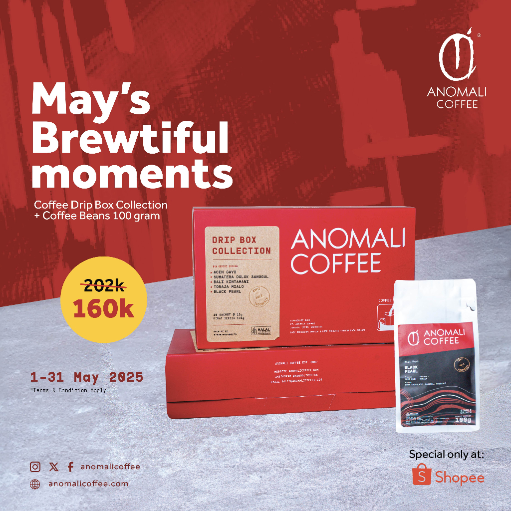 

ANOMALI DRIP BOX COLLECTION get 100Gr coffee beans