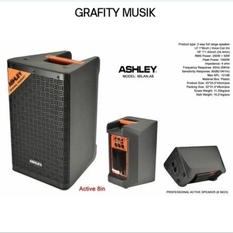 Speaker Active Ashley Milan 8A speaker aktif Ashley 8 Inch Milan A8 Original