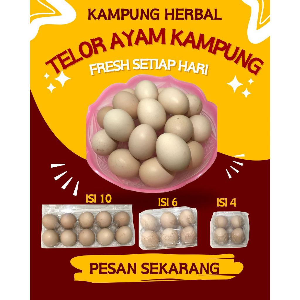 

[READY STOCK] Telur Ayam Kampung Kuning Butiran Minimal 10 Butir