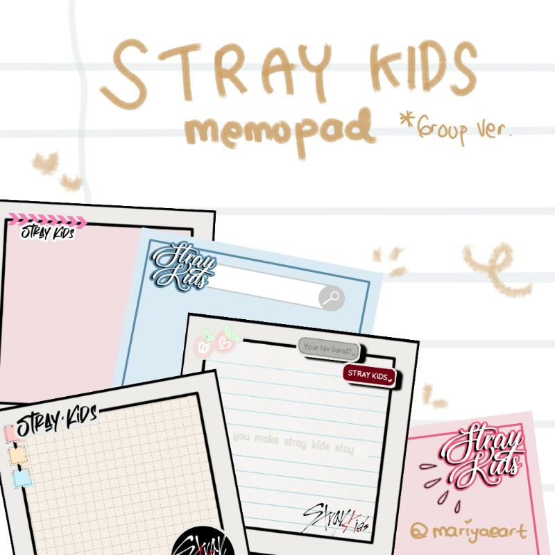 

Stray kids memo sheet notepad memopad memo paper agenda buku catatan notebook notes by mariyaeart
