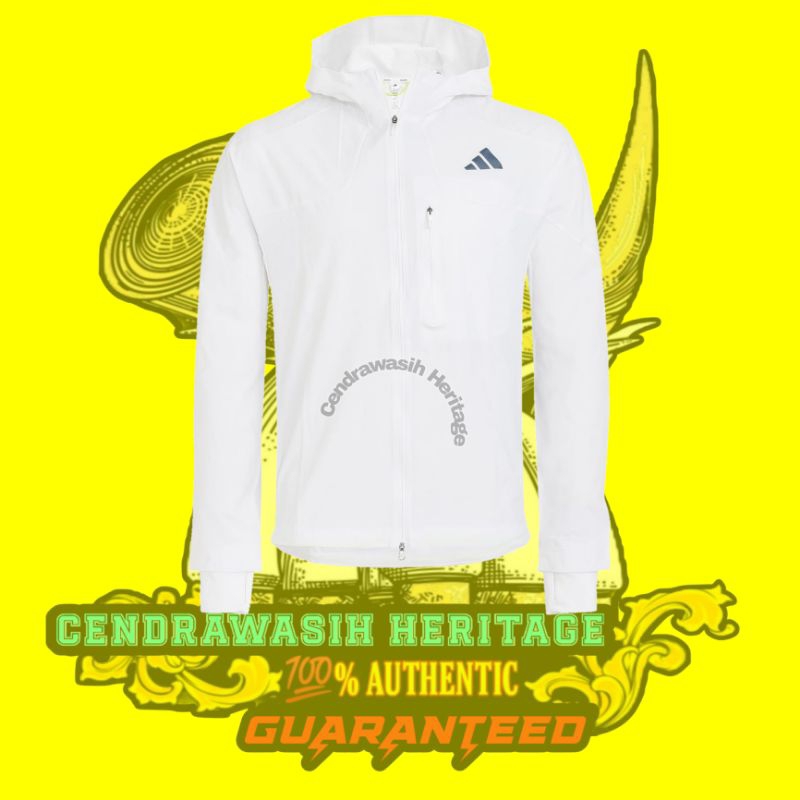 Adidas Adizero Running Jacket White 100% Authentic