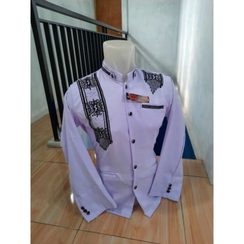 jasko putih bordir sorban/busana muslim pria/atasan muslim pria