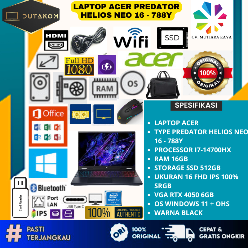 LAPTOP ACER PREDATOR HELIOS NEO 16-788Y
