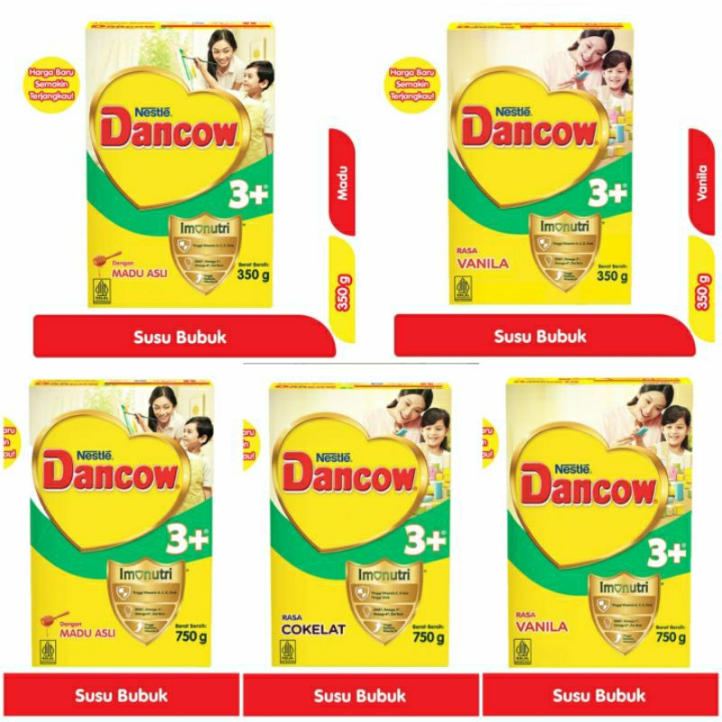 

Nestle Dancaw 3+ Imunutri Susu Bubuk Pertumbuhan Anak 3-5 Tahun Vani1la/madu/cokelat 350g/750g